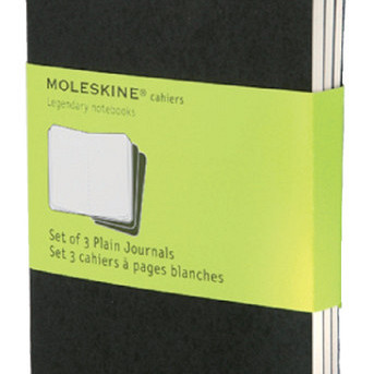 Schrift Moleskine 90x140mm blanco 240 pagina's 70gr zwart set à 3 stuks