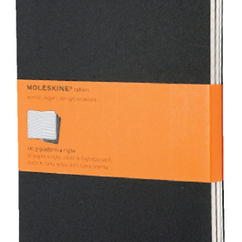 Schrift Moleskine 130x210mm lijn 160 pagina's 70gr zwart set à 3 stuks