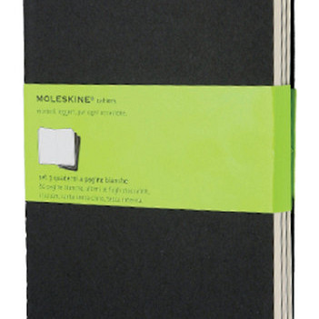 Schrift Moleskine 130x210mm blanco 160 pagina's 70gr zwart set à 3 stuks