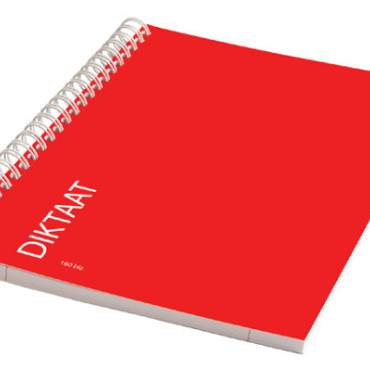 Schrift Qbasic diktaat A5 spiraal lijn 160blz 70gr rood