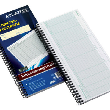 Kilometer registratieboek Djois Atlanta 40x2vel met spiraal