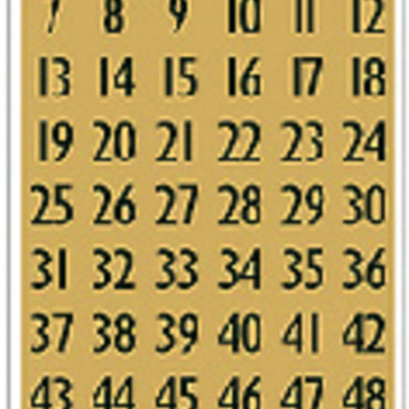 Etiket HERMA 4146 13x12mm getallen 0-9 zwart op goud