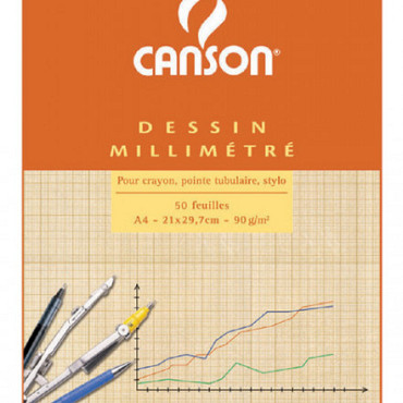 Millimeterblok Canson A4 lichtbruin