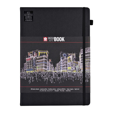 Schets-notitieboek Sakura A4 140gr 80vel zwart