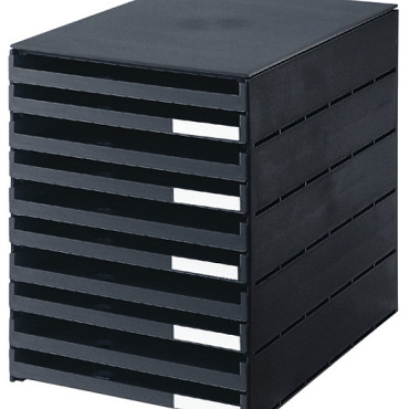 Ladenbox Styroval 10 laden zwart open