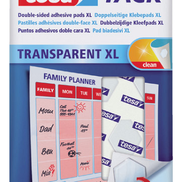 Kleefpads tesa® TACK dubbelzijdig transparant XL 36 stuks