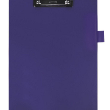 Klembord Quantore A4 staand PVC blauw met 100mm klem + penlus