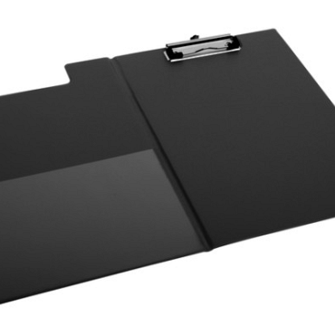 Klembordmap Quantore A4 staand PVC zwart met 100mm klem + penlus