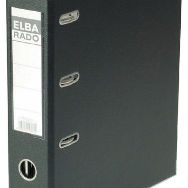 Ordner Elba Rado Plast 75mm bank 2 mechanieken zwart PVC