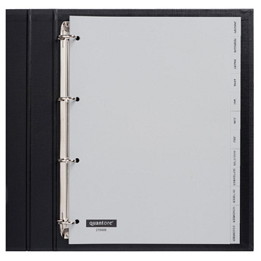 Tabbladen Quantore 4-gaats 12-delig met maanden grijs PP