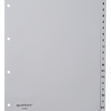 Tabbladen Quantore A4 4-gaats 20-delig met alfabet breed PP