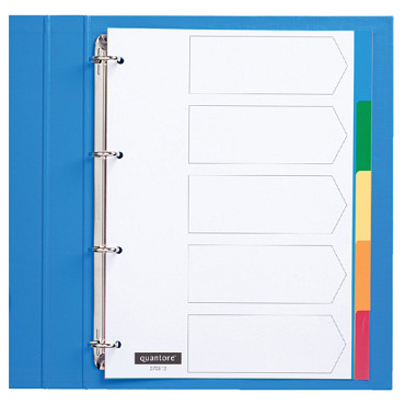 Tabbladen Quantore 4-gaats 5-delig assorti tabs PP