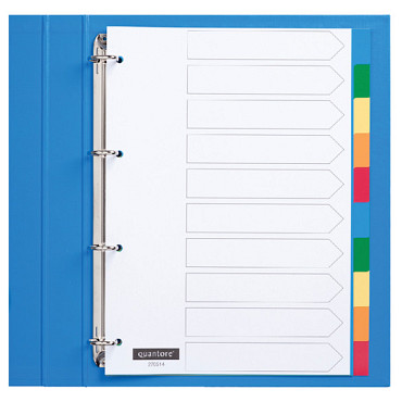Tabbladen Quantore 4-gaats 10-delig assorti tabs PP