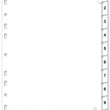 Tabbladen Kangaro 4-gaats PK410C 1-10 genummerd wit karton