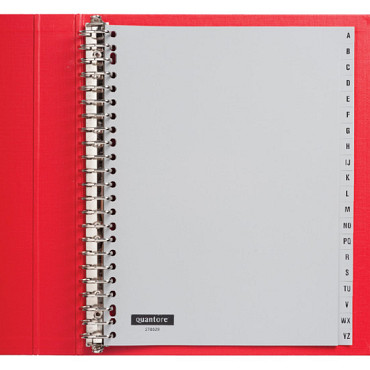 Tabbladen Quantore 23-gaats 20-delig met alfabet grijs PP