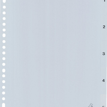 Tabbladen Kangaro 23-gaats G405CM 1-5 genummerd grijs PP
