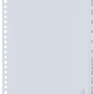 Tabbladen Kangaro 23-gaats G412JM 12-delig maanden grijs PP