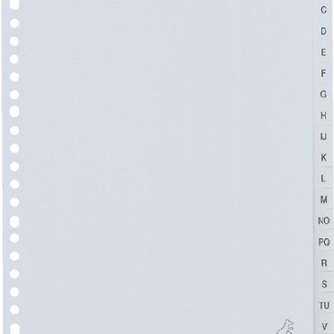 Tabbladen Kangaro 23-gaats G420AZM 20-delig alfabet grijs PP