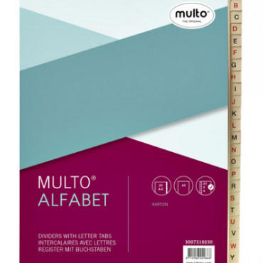 Tabbladen Multo A4 23-rings 24-delig A-Z karton chamois