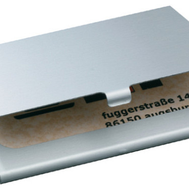 Visitekaarthouder Sigel VZ135 voor 15 kaarten 91x58mm graveerbaar aluminium mat zilver