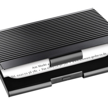 Visitekaarthouder Sigel VZ134 voor 20 kaarten 91x58mm aluminium mat zwart
