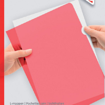 Insteekmap L-model Quantore A4 PP 0.12mm rood 25 stuks