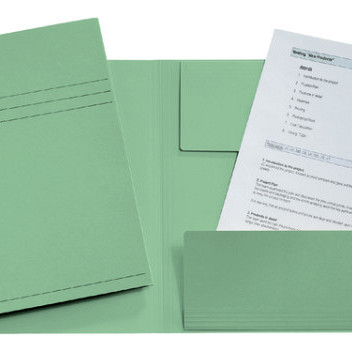 Dossiermap Esselte A4 3 kleppen manilla 275gr groen