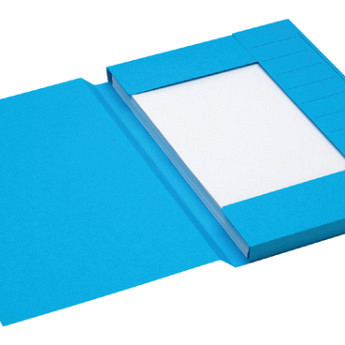 Dossiermap Secolor folio 3 klep 100% gerecycled karton 250 gr blauw