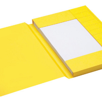 Dossiermap Secolor folio 3 klep 100% gerecycled karton 250 gr geel
