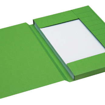 Dossiermap Secolor folio 3 klep 100% gerecycled karton 250 gr groen