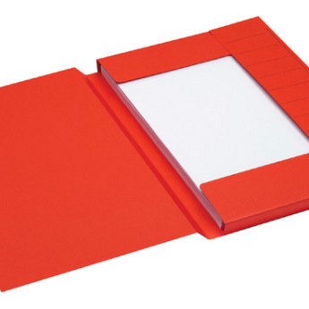 Dossiermap Secolor folio 3 klep 100% gerecycled karton 250 gr rood