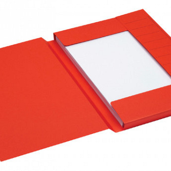 Dossiermap Secolor folio 3 kleppen 225gr rood