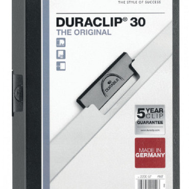 Klemmap Durable Duraclip A4 3mm 30 vellen antraciet/grijs