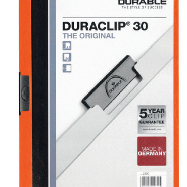 Klemmap Durable Duraclip A4 3mm 30 vellen oranje