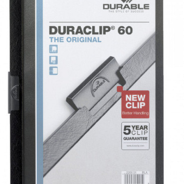 Klemmap Durable Duraclip A4 6mm 60 vellen zwart
