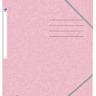 Elastomap Oxford Top File+ A4 3 kleppen 390gr pastel roze