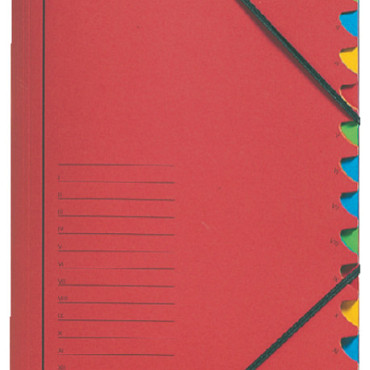 Sorteermap Leitz 12 tabbladen karton rood