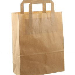 Papieren tas 26x12x36cm 250st bruin kraft