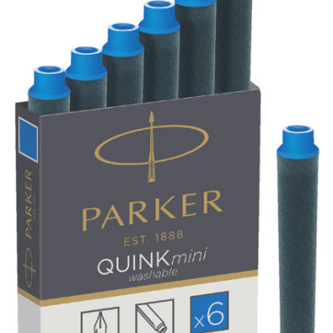Inktpatroon Parker Quink mini tbv Parker esprit koningsblauw pak à 6 stuks