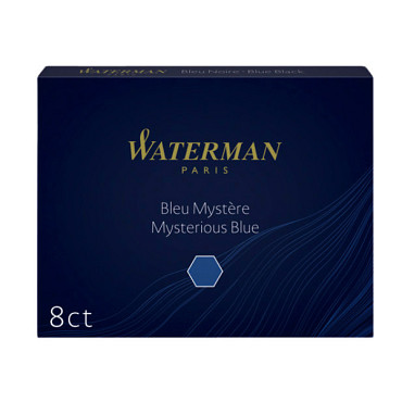 Inktpatroon Waterman nr 23 lang blauwzwart pak à 8 stuks