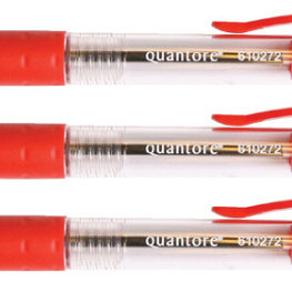 Balpen Quantore Grip drukknop rood medium