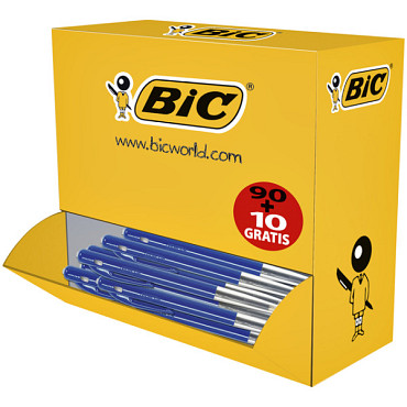 Balpen Bic M10 medium blauw doos 90+10 gratis