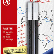 Rollerpenvulling STABILO Palette fijn zwart blister à 2 stuks