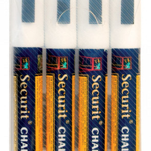 Krijtstift Securit SMA-510 schuin wit 2-6mm blister à 4st