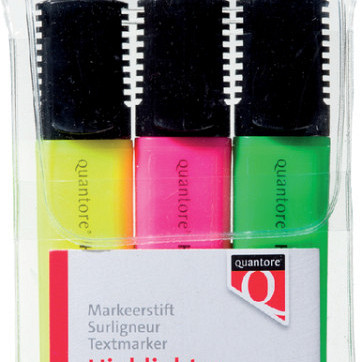Markeerstift Quantore assorti etui à 3 kleuren