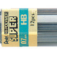 Potloodstift Pentel 0.7mm HB zwart koker à 12 stuks