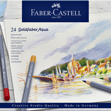 Kleurpotloden Faber-Castell Goldfaber aquarel assorti blik à 24 stuks