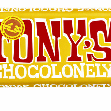 Chocolade Tony's Chocolonely melk noga reep 180gr