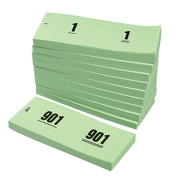 Nummerblok 42x105mm nummering 1-1000 groen 10 stuks