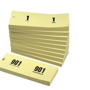 Nummerblok 42x105mm nummering 1-1000 geel 10 stuks
